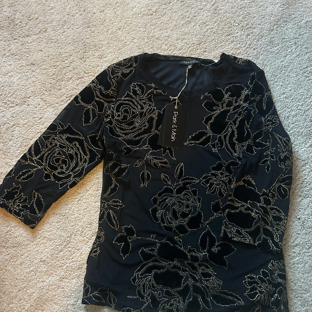 Black Floral Women's Blouse
